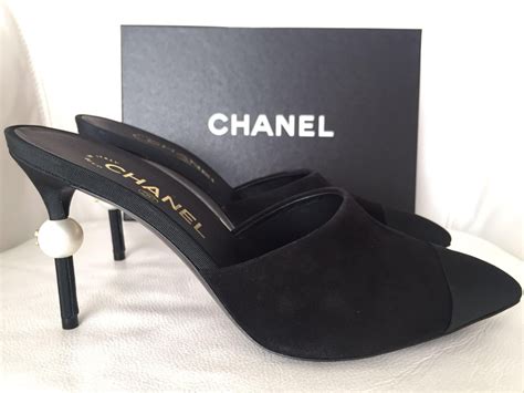 chanel black and white mules|chanel women's high heel shoes.